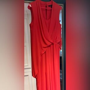 BCBGMaxAzria Vibrant Coral Asymmetrical Jumpsuit